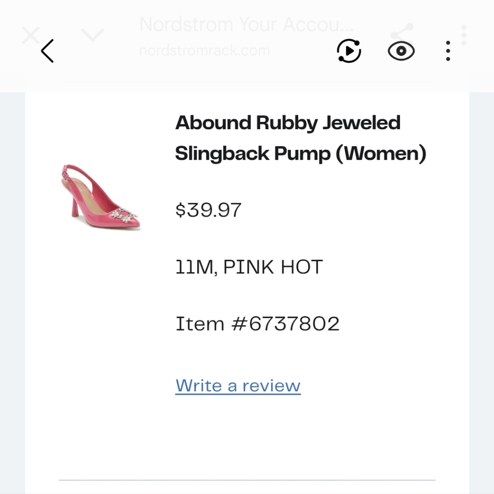 Abound Hot Pink Jeweled Slingback Heels Size 11M Brand NEW WITH BOX